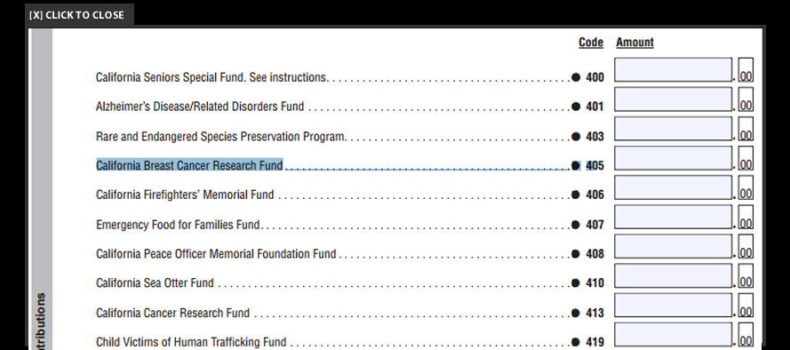 Sample Form 540 highlighting line 405.